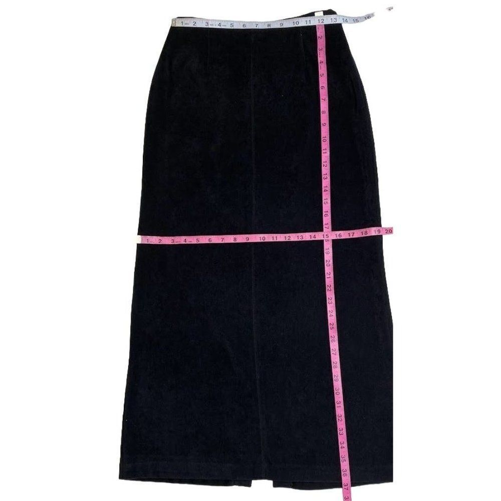Norton Mcnaughton Black Straight Faux Suede‎ Midi Skirt sz 6 - Picture 2 of 6